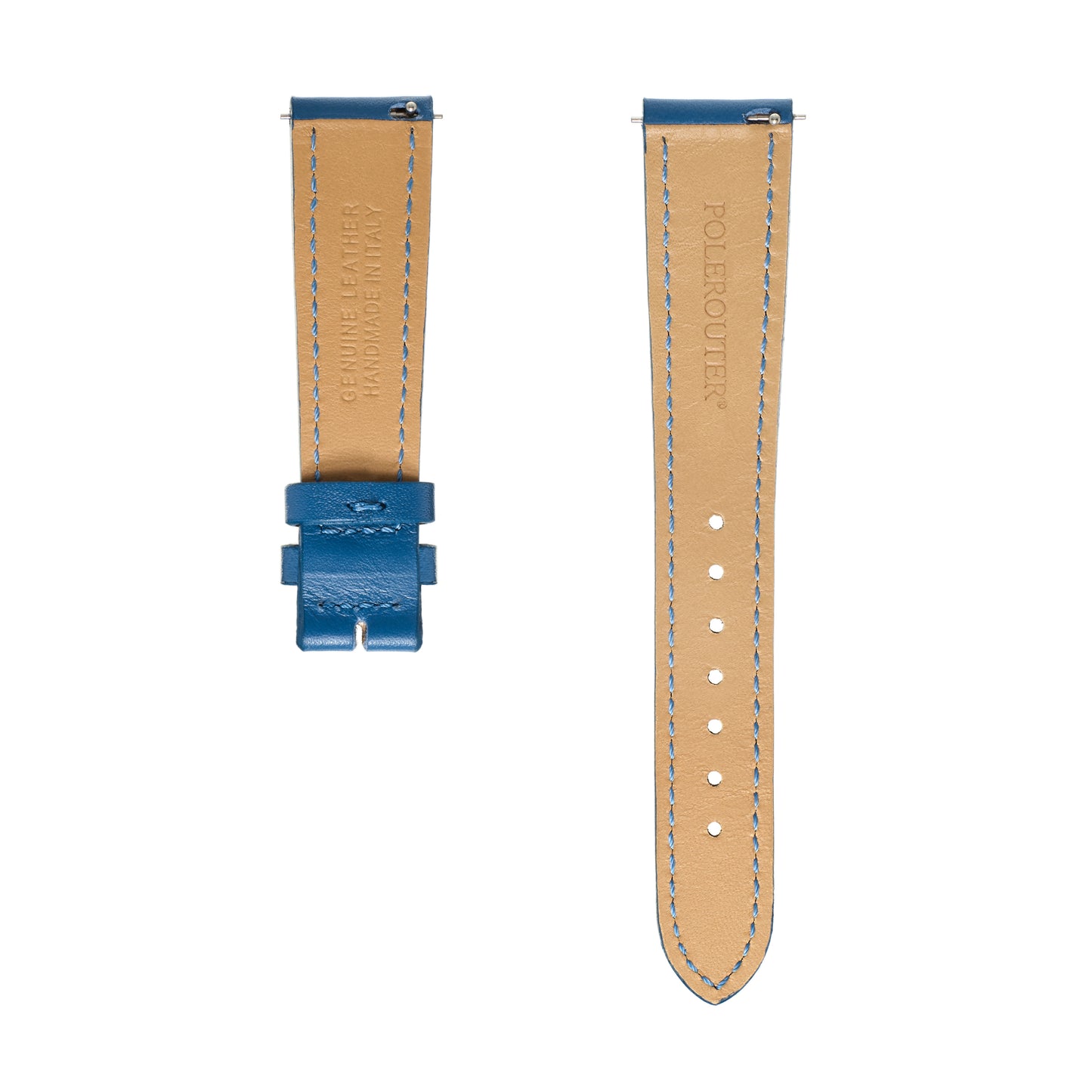 Polerouter® Watch Straps, Aegean Blue Calfskin