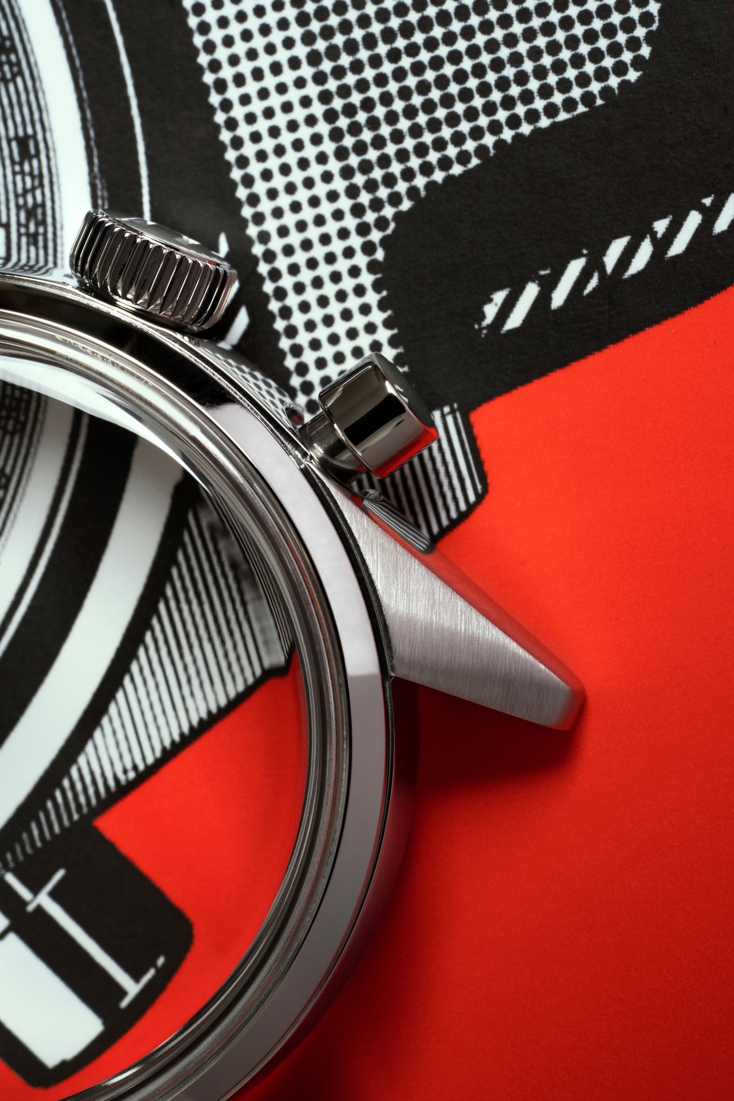 The Massena LAB Uni-Racer chronograph wristwatch features a 39mm stainless steel case, finished horizontally for added visual interest.