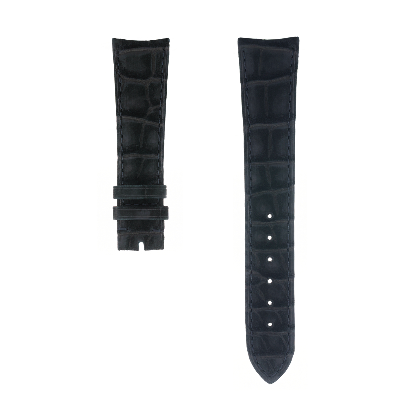 Jean Rousseau Watch Straps, Alligator Nubuck in Matte Black