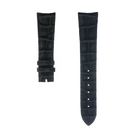 Jean Rousseau Watch Straps, Alligator Nubuck in Matte Black