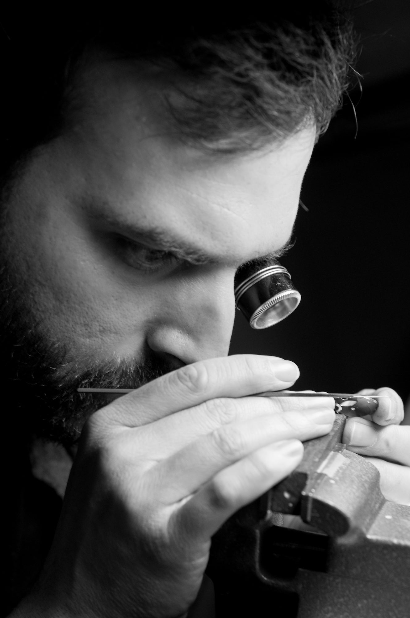 The award-winning, independent watchmaker Raúl Pagès at work in his workshop