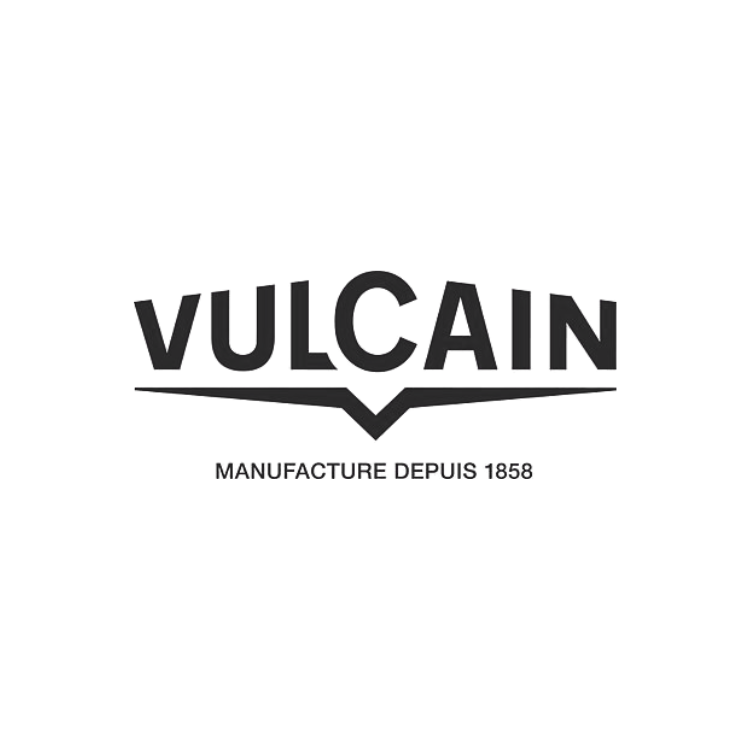 Vulcain logo on a black background