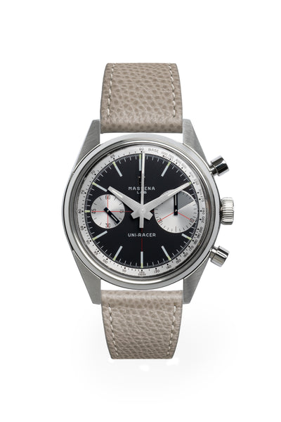 Three years in the making, the Massena LAB Uni-Racer wristwatch is a testament to the art of defying the rules and creating a timepiece informed by the past, but with a “Big Eye”on the present.