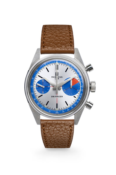 Three years in the making, the Massena LAB Uni-Racer wristwatch is a testament to the art of defying the rules and creating a timepiece informed by the past, but with a “Big Eye”on the present.