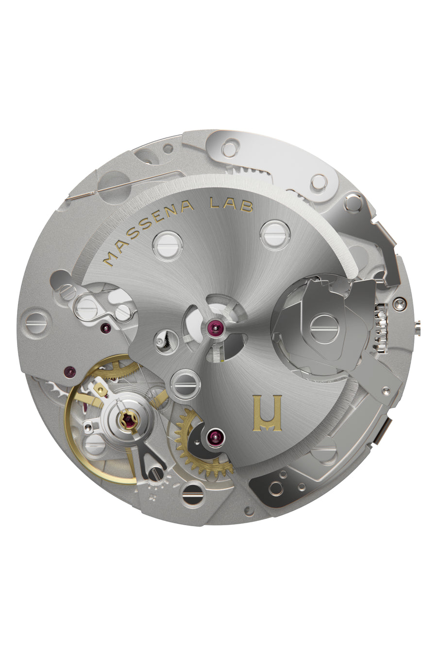 The Massena LAB Uni-Racer is housed with SW510 M élaboré hand-wound movement. The Massena LAB Uni-Racer displays hours, minutes, with small seconds, chronograph with central minute counter and 30 minute subdial.